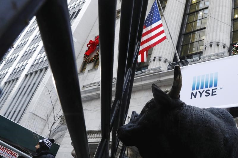 U.S. stocks lower at close of trade; Dow Jones Industrial Average down 0.03%